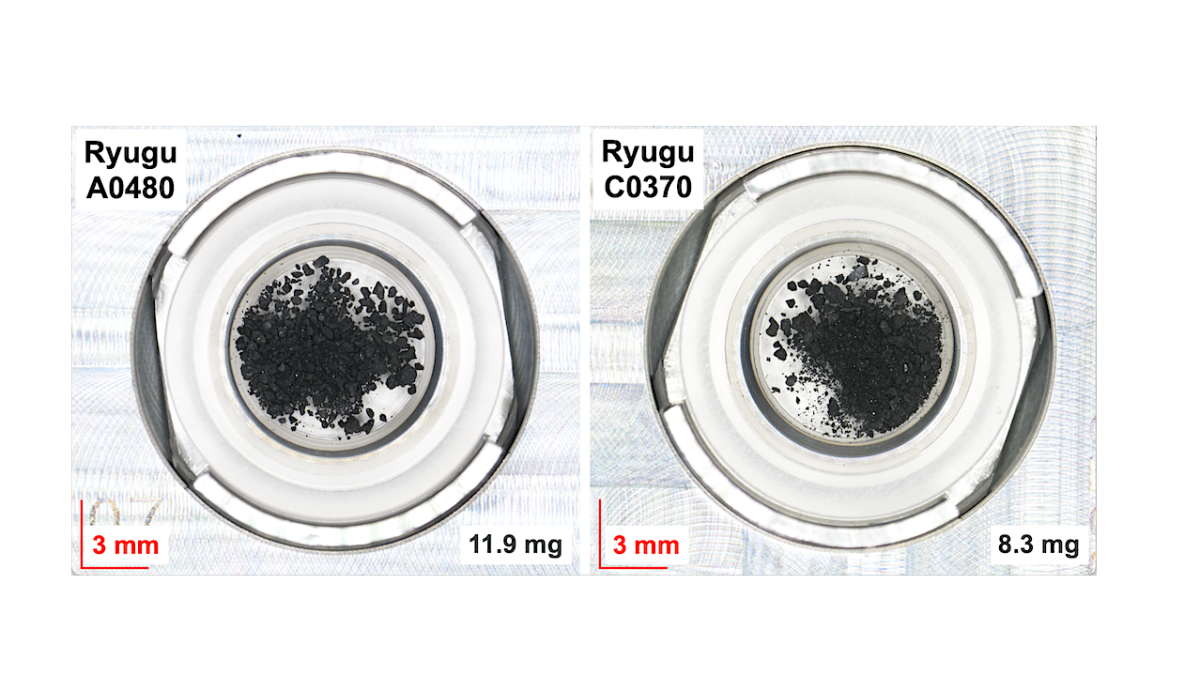 Образцы Ryugu и схема канонических нуклеобаз