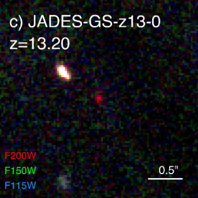 Далека галактика JADES-GS-z13-0, знята JWST