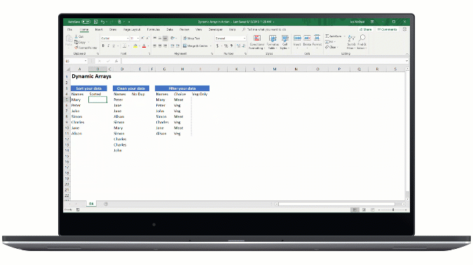 Microsoft Excel Dynamic Arrays