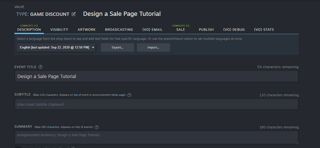 Сторінка сезонного розпродажу Steam